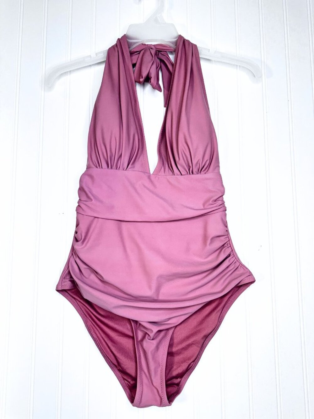 Cupshe Women's One Piece Swimsuit Tummy Control Bathing Suit Dusty Pink Size M